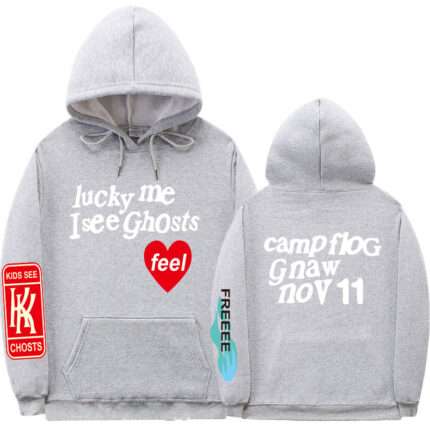 Lucky Me I See Ghost Gray Hoodie