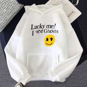 Lucky Me I See Ghosts Print Hoodies